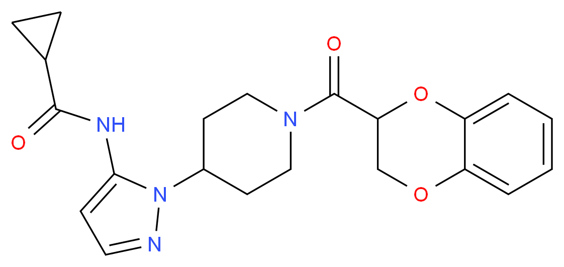 N-{1-[1-(2,3-dihydro-1,4-benzodioxin-2-ylcarbonyl)-4-piperidinyl]-1H-pyrazol-5-yl}cyclopropanecarboxamide_Molecular_structure_CAS_)