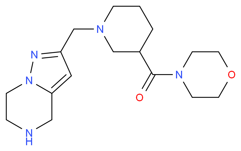 2-{[3-(4-morpholinylcarbonyl)-1-piperidinyl]methyl}-4,5,6,7-tetrahydropyrazolo[1,5-a]pyrazine_Molecular_structure_CAS_)