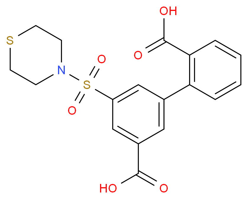 5'-(thiomorpholin-4-ylsulfonyl)biphenyl-2,3'-dicarboxylic acid_Molecular_structure_CAS_)
