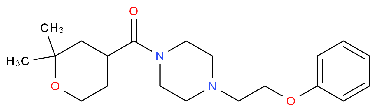 1-[(2,2-dimethyltetrahydro-2H-pyran-4-yl)carbonyl]-4-(2-phenoxyethyl)piperazine_Molecular_structure_CAS_)