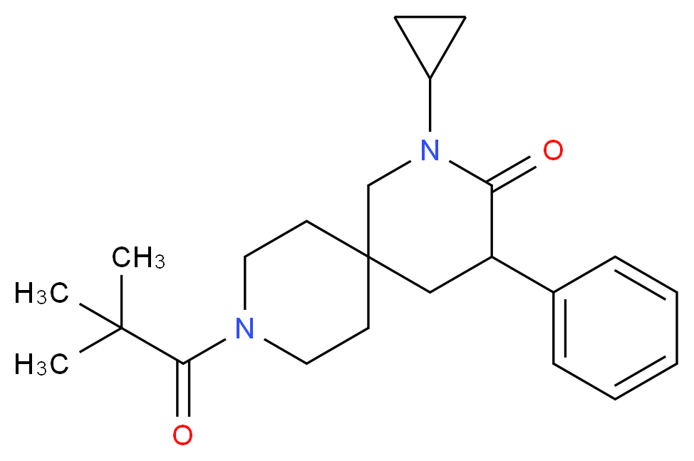 2-cyclopropyl-9-(2,2-dimethylpropanoyl)-4-phenyl-2,9-diazaspiro[5.5]undecan-3-one_Molecular_structure_CAS_)