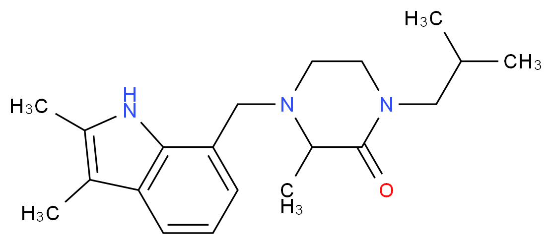 4-[(2,3-dimethyl-1H-indol-7-yl)methyl]-1-isobutyl-3-methyl-2-piperazinone_Molecular_structure_CAS_)