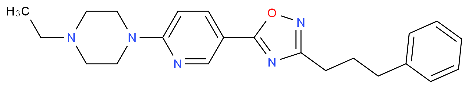 1-ethyl-4-{5-[3-(3-phenylpropyl)-1,2,4-oxadiazol-5-yl]-2-pyridinyl}piperazine_Molecular_structure_CAS_)