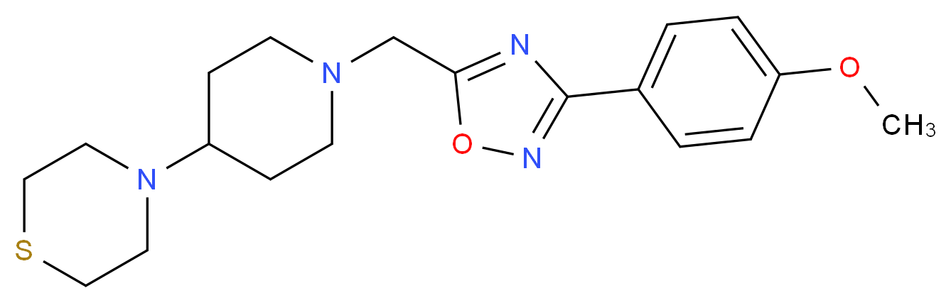 4-(1-{[3-(4-methoxyphenyl)-1,2,4-oxadiazol-5-yl]methyl}-4-piperidinyl)thiomorpholine_Molecular_structure_CAS_)