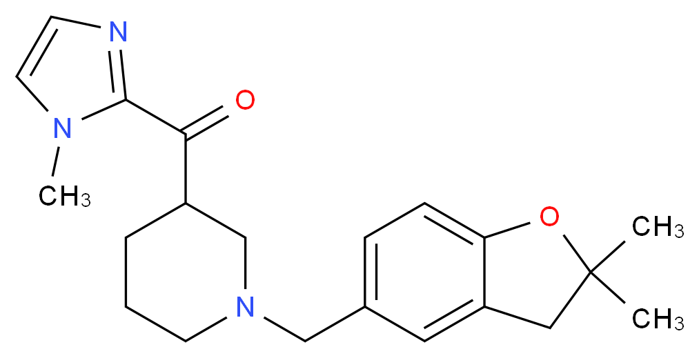 {1-[(2,2-dimethyl-2,3-dihydro-1-benzofuran-5-yl)methyl]-3-piperidinyl}(1-methyl-1H-imidazol-2-yl)methanone_Molecular_structure_CAS_)