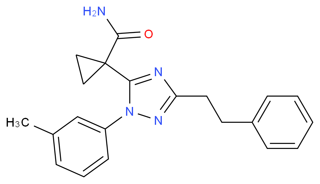 1-[1-(3-methylphenyl)-3-(2-phenylethyl)-1H-1,2,4-triazol-5-yl]cyclopropanecarboxamide_Molecular_structure_CAS_)