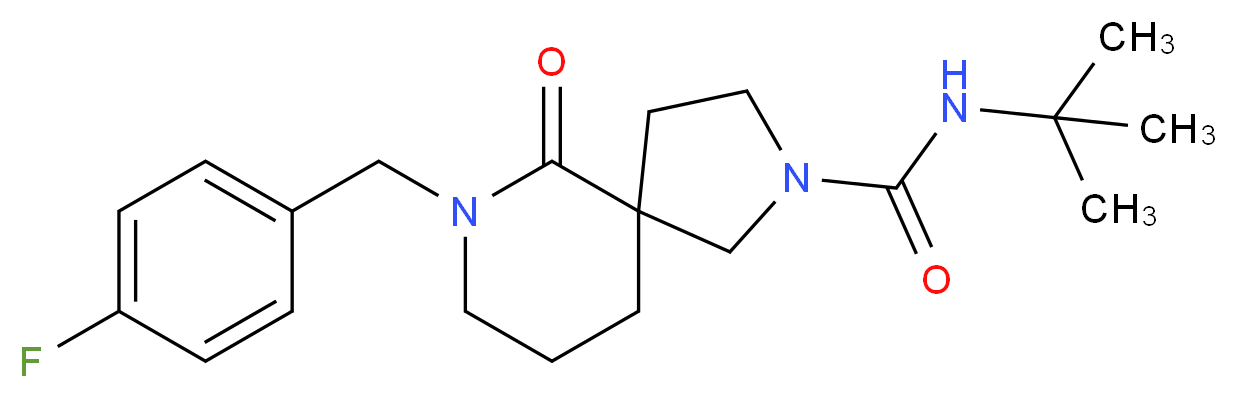 N-(tert-butyl)-7-(4-fluorobenzyl)-6-oxo-2,7-diazaspiro[4.5]decane-2-carboxamide_Molecular_structure_CAS_)