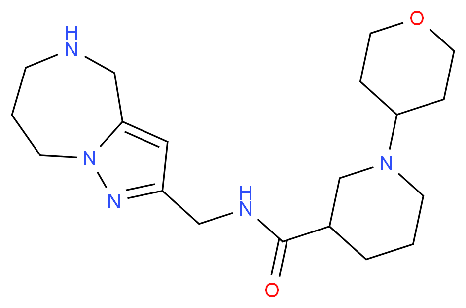 1-(tetrahydro-2H-pyran-4-yl)-N-(5,6,7,8-tetrahydro-4H-pyrazolo[1,5-a][1,4]diazepin-2-ylmethyl)piperidine-3-carboxamide_Molecular_structure_CAS_)