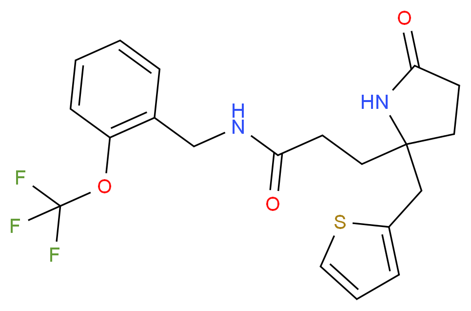 3-[5-oxo-2-(2-thienylmethyl)-2-pyrrolidinyl]-N-[2-(trifluoromethoxy)benzyl]propanamide_Molecular_structure_CAS_)
