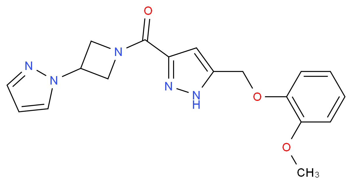 5-[(2-methoxyphenoxy)methyl]-3-{[3-(1H-pyrazol-1-yl)azetidin-1-yl]carbonyl}-1H-pyrazole_Molecular_structure_CAS_)