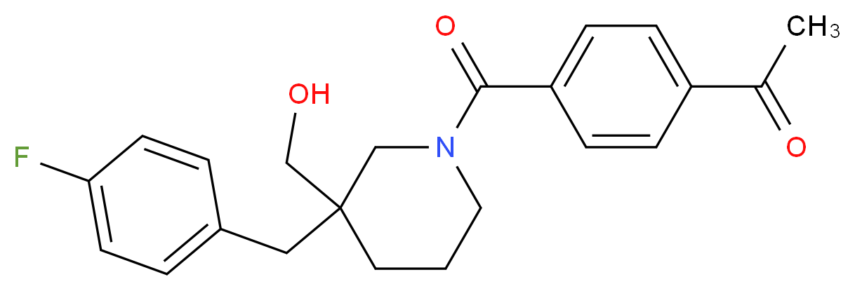 1-(4-{[3-(4-fluorobenzyl)-3-(hydroxymethyl)-1-piperidinyl]carbonyl}phenyl)ethanone_Molecular_structure_CAS_)