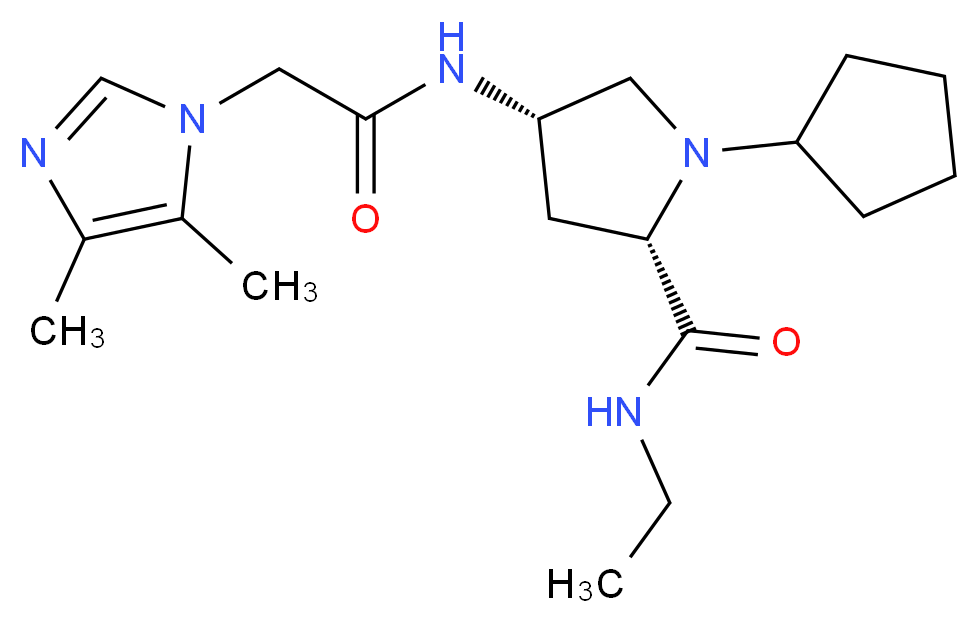 (4S)-1-cyclopentyl-4-{[(4,5-dimethyl-1H-imidazol-1-yl)acetyl]amino}-N-ethyl-L-prolinamide_Molecular_structure_CAS_)