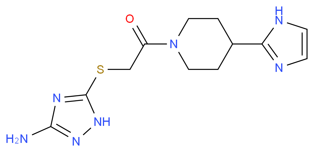 5-({2-[4-(1H-imidazol-2-yl)piperidin-1-yl]-2-oxoethyl}thio)-1H-1,2,4-triazol-3-amine_Molecular_structure_CAS_)