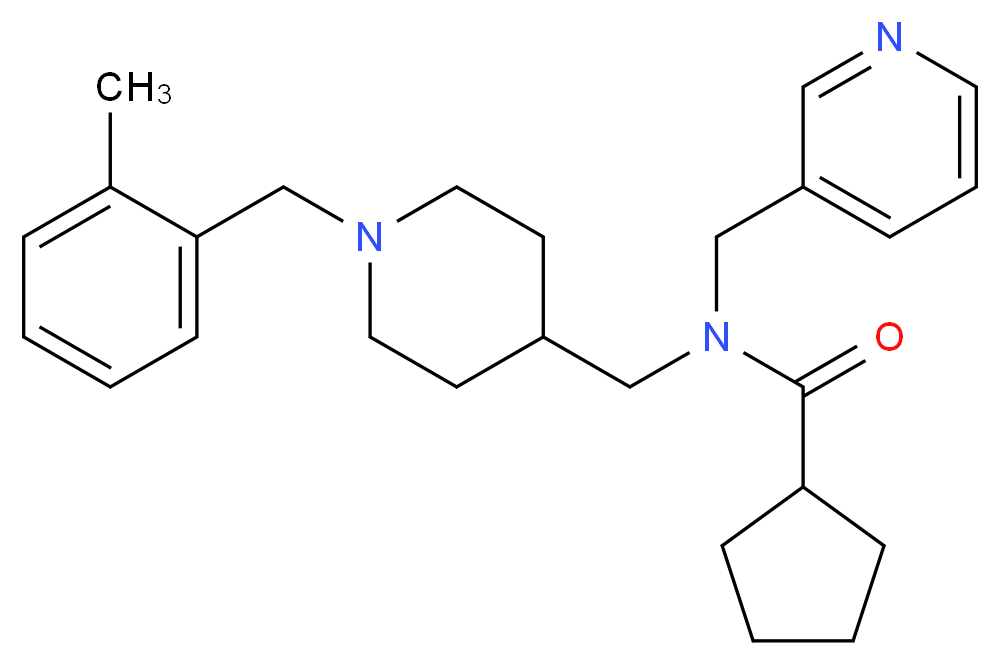N-{[1-(2-methylbenzyl)-4-piperidinyl]methyl}-N-(3-pyridinylmethyl)cyclopentanecarboxamide_Molecular_structure_CAS_)