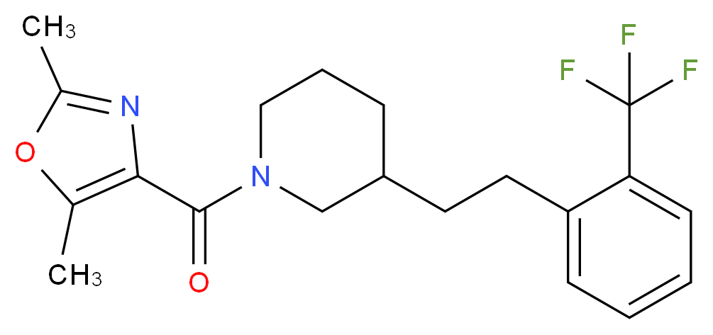 1-[(2,5-dimethyl-1,3-oxazol-4-yl)carbonyl]-3-{2-[2-(trifluoromethyl)phenyl]ethyl}piperidine_Molecular_structure_CAS_)