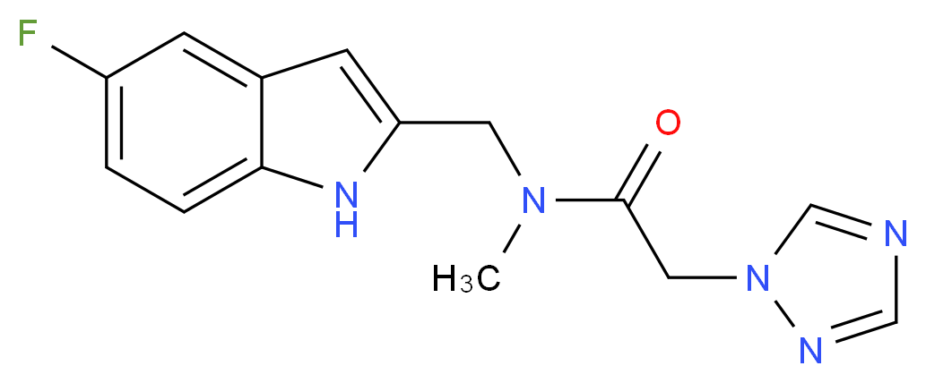 N-[(5-fluoro-1H-indol-2-yl)methyl]-N-methyl-2-(1H-1,2,4-triazol-1-yl)acetamide_Molecular_structure_CAS_)