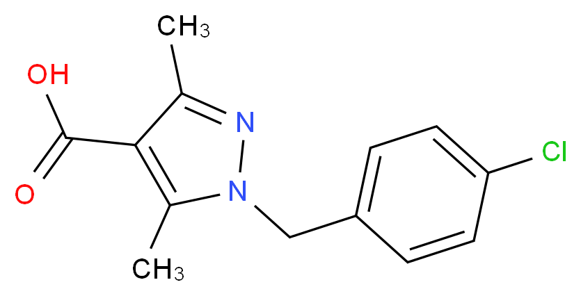 1-[(4-chlorophenyl)methyl]-3,5-dimethyl-1H-pyrazole-4-carboxylic acid_Molecular_structure_CAS_)