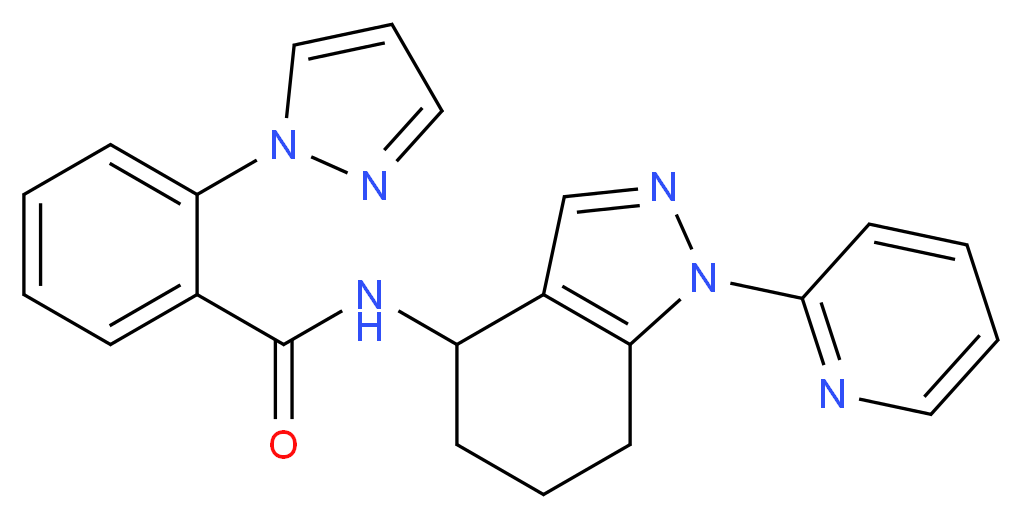 2-(1H-pyrazol-1-yl)-N-[1-(2-pyridinyl)-4,5,6,7-tetrahydro-1H-indazol-4-yl]benzamide_Molecular_structure_CAS_)