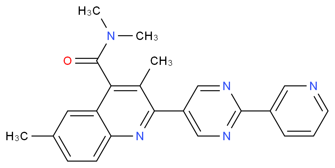 N,N,3,6-tetramethyl-2-(2-pyridin-3-ylpyrimidin-5-yl)quinoline-4-carboxamide_Molecular_structure_CAS_)