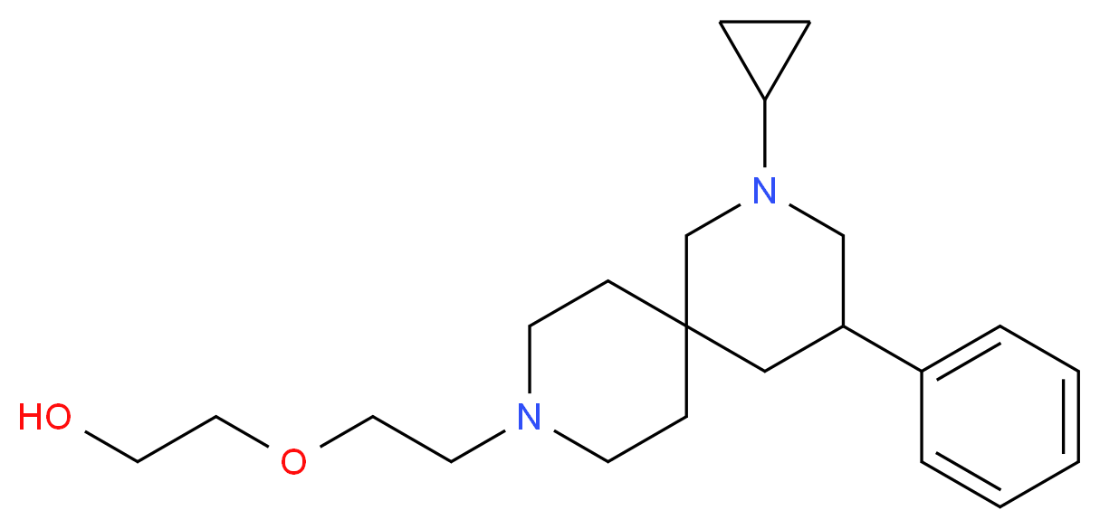 2-[2-(2-cyclopropyl-4-phenyl-2,9-diazaspiro[5.5]undec-9-yl)ethoxy]ethanol_Molecular_structure_CAS_)