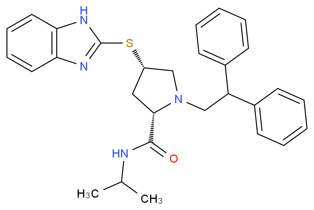 (4S)-4-(1H-benzimidazol-2-ylthio)-1-(2,2-diphenylethyl)-N-isopropyl-L-prolinamide_Molecular_structure_CAS_)