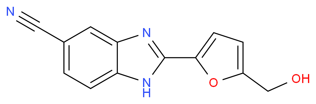 2-[5-(hydroxymethyl)-2-furyl]-1H-benzimidazole-5-carbonitrile_Molecular_structure_CAS_)