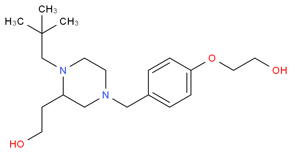 2-{1-(2,2-dimethylpropyl)-4-[4-(2-hydroxyethoxy)benzyl]-2-piperazinyl}ethanol_Molecular_structure_CAS_)