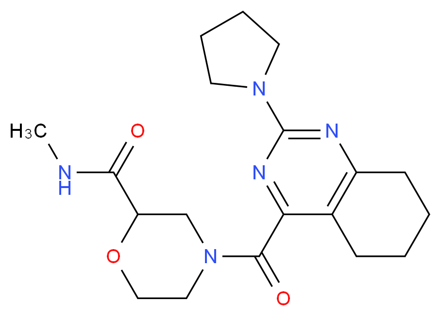 N-methyl-4-{[2-(1-pyrrolidinyl)-5,6,7,8-tetrahydro-4-quinazolinyl]carbonyl}-2-morpholinecarboxamide_Molecular_structure_CAS_)