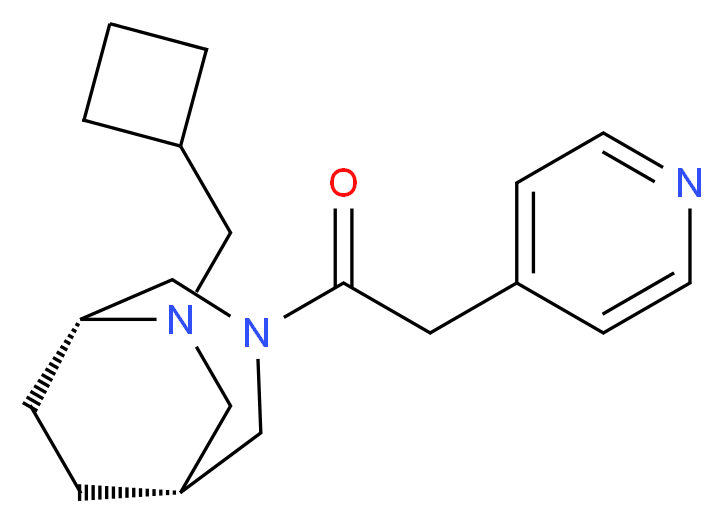 (1R*,5R*)-6-(cyclobutylmethyl)-3-(4-pyridinylacetyl)-3,6-diazabicyclo[3.2.2]nonane_Molecular_structure_CAS_)