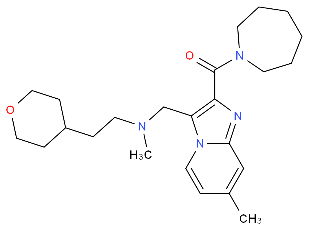 N-{[2-(1-azepanylcarbonyl)-7-methylimidazo[1,2-a]pyridin-3-yl]methyl}-N-methyl-2-(tetrahydro-2H-pyran-4-yl)ethanamine_Molecular_structure_CAS_)