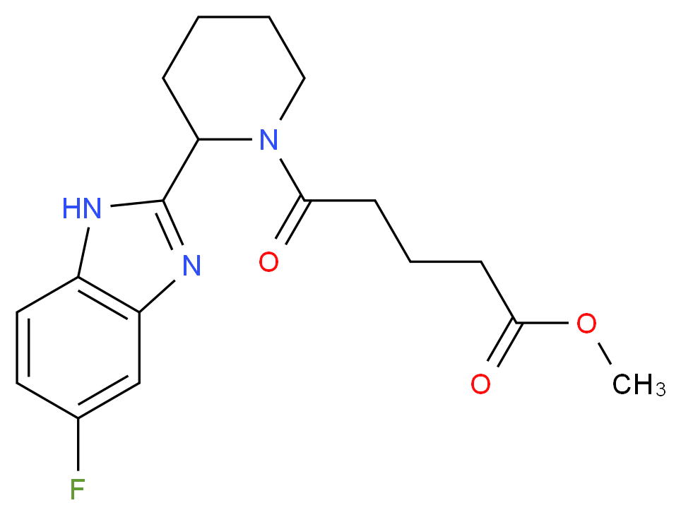 methyl 5-[2-(5-fluoro-1H-benzimidazol-2-yl)-1-piperidinyl]-5-oxopentanoate_Molecular_structure_CAS_)