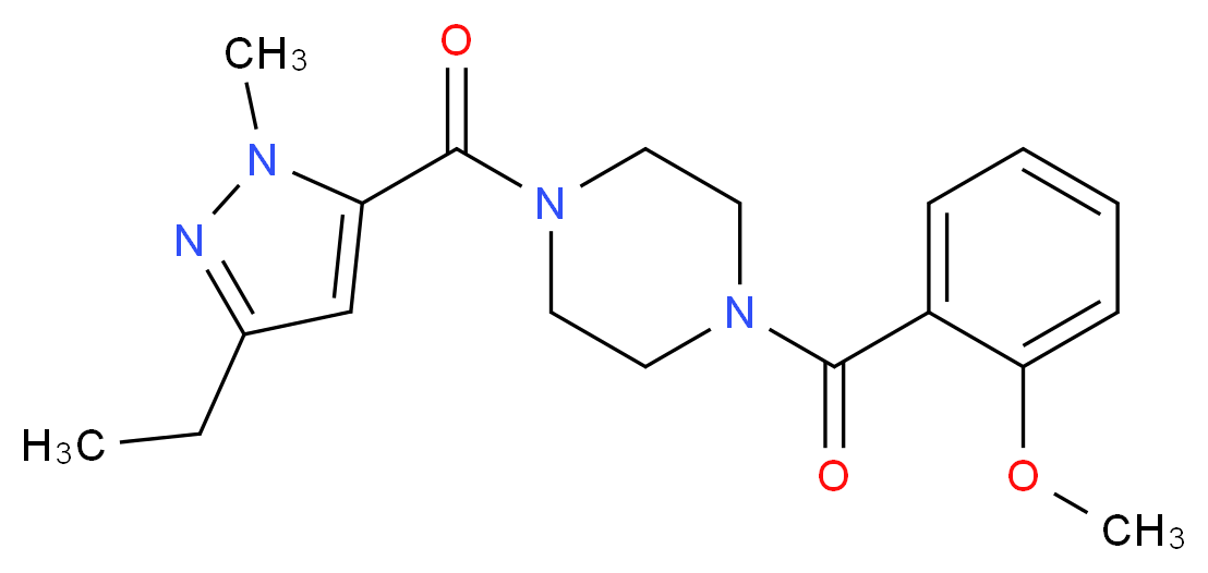 1-[(3-ethyl-1-methyl-1H-pyrazol-5-yl)carbonyl]-4-(2-methoxybenzoyl)piperazine_Molecular_structure_CAS_)