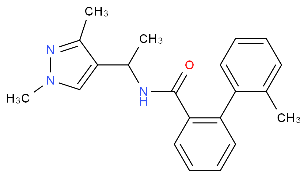 N-[1-(1,3-dimethyl-1H-pyrazol-4-yl)ethyl]-2'-methylbiphenyl-2-carboxamide_Molecular_structure_CAS_)