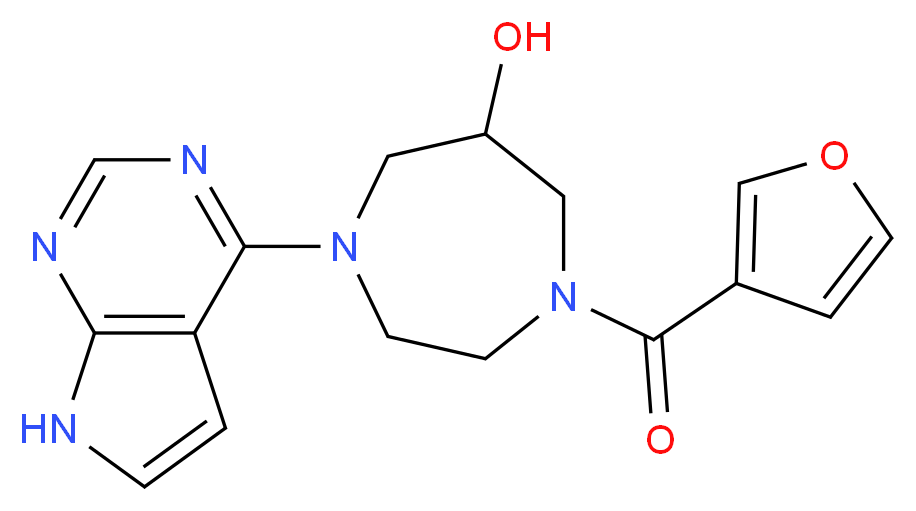 1-(3-furoyl)-4-(7H-pyrrolo[2,3-d]pyrimidin-4-yl)-1,4-diazepan-6-ol_Molecular_structure_CAS_)