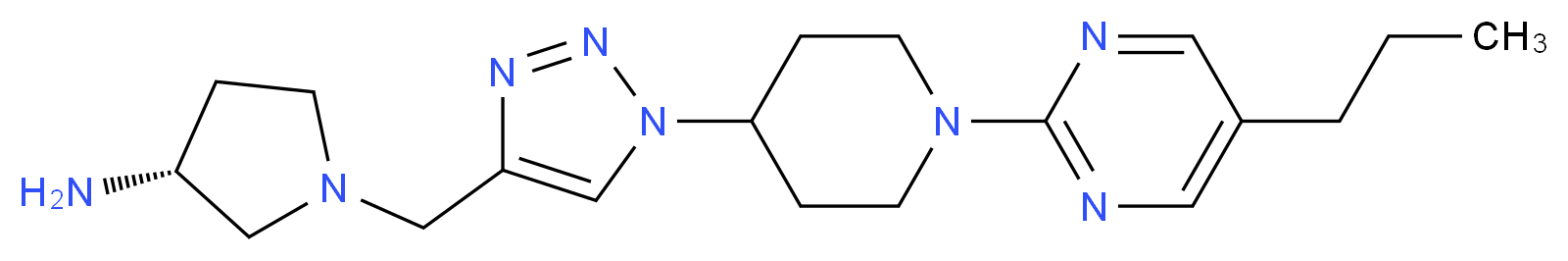 (3R)-1-({1-[1-(5-propylpyrimidin-2-yl)piperidin-4-yl]-1H-1,2,3-triazol-4-yl}methyl)pyrrolidin-3-amine_Molecular_structure_CAS_)