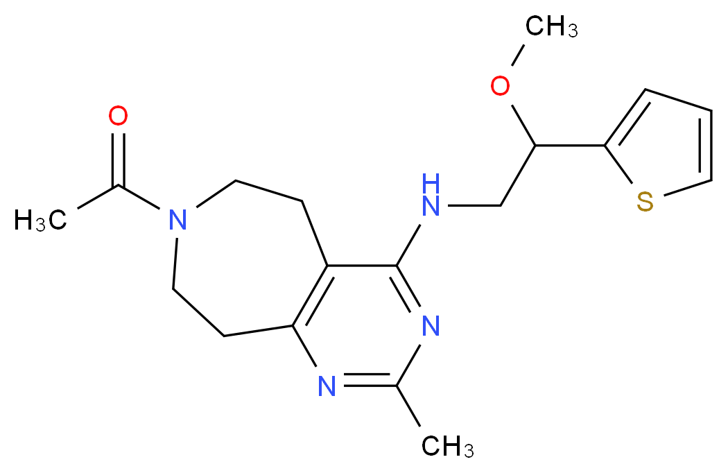 7-acetyl-N-[2-methoxy-2-(2-thienyl)ethyl]-2-methyl-6,7,8,9-tetrahydro-5H-pyrimido[4,5-d]azepin-4-amine_Molecular_structure_CAS_)