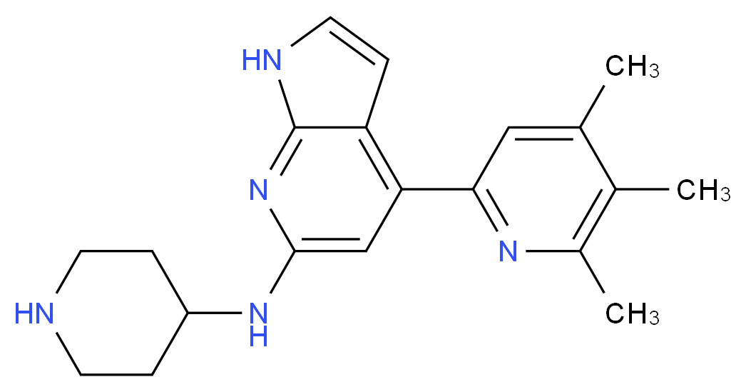 N-piperidin-4-yl-4-(4,5,6-trimethylpyridin-2-yl)-1H-pyrrolo[2,3-b]pyridin-6-amine_Molecular_structure_CAS_)