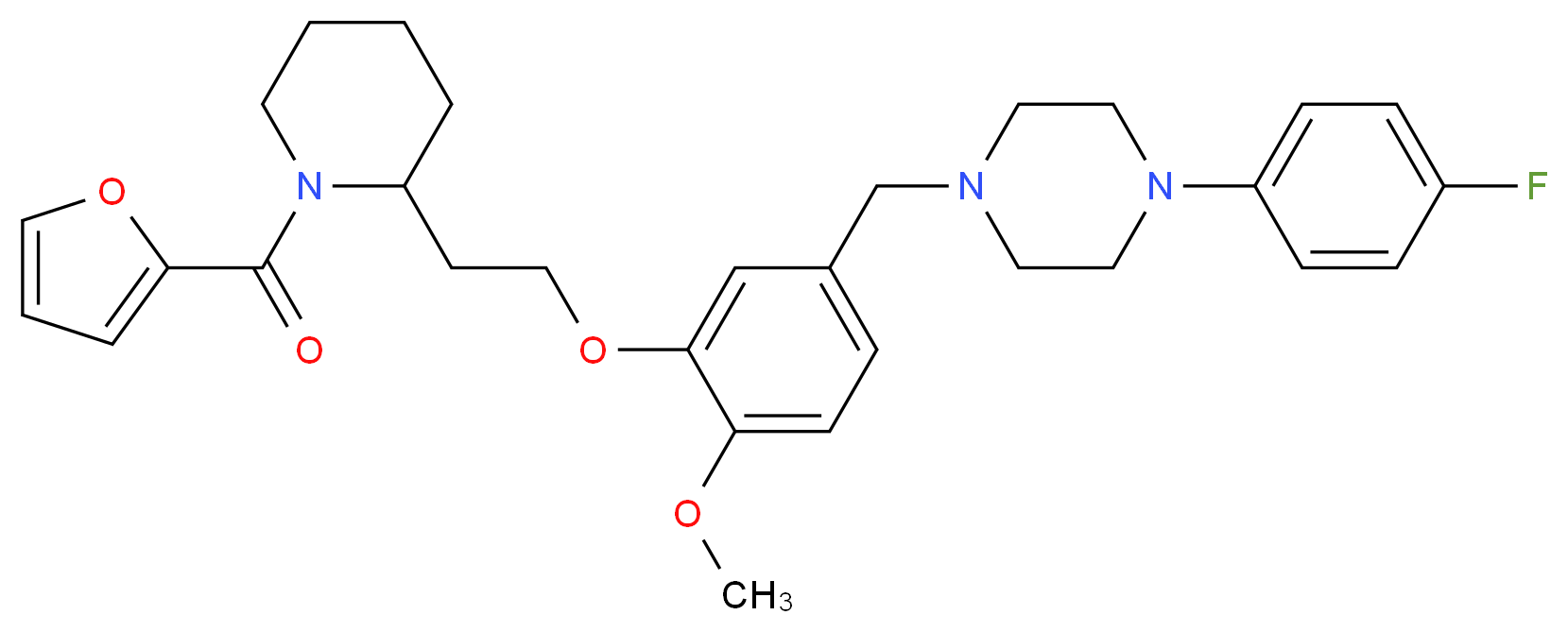 1-(4-fluorophenyl)-4-(3-{2-[1-(2-furoyl)-2-piperidinyl]ethoxy}-4-methoxybenzyl)piperazine_Molecular_structure_CAS_)
