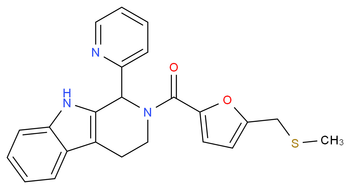 2-{5-[(methylthio)methyl]-2-furoyl}-1-(2-pyridinyl)-2,3,4,9-tetrahydro-1H-beta-carboline_Molecular_structure_CAS_)