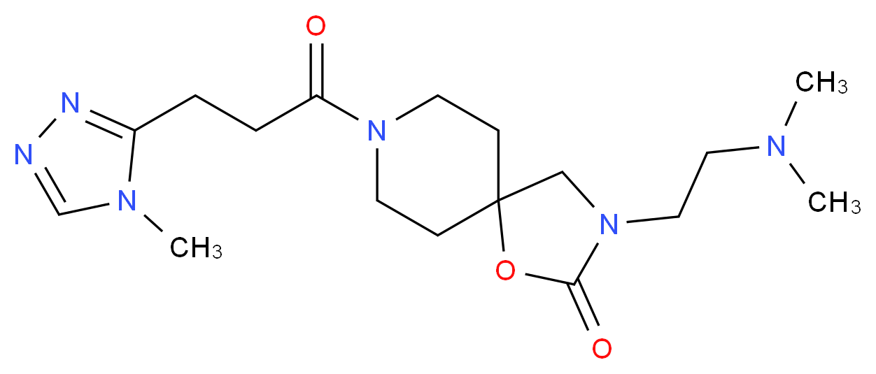 3-[2-(dimethylamino)ethyl]-8-[3-(4-methyl-4H-1,2,4-triazol-3-yl)propanoyl]-1-oxa-3,8-diazaspiro[4.5]decan-2-one_Molecular_structure_CAS_)