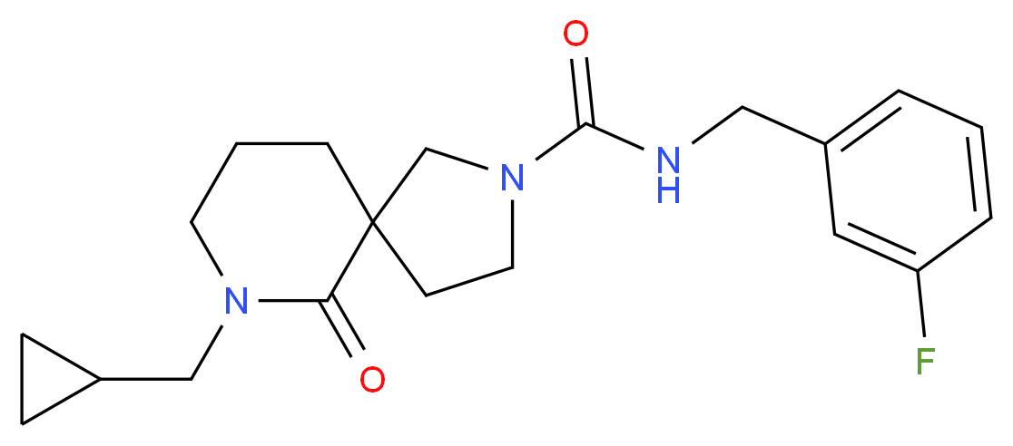 7-(cyclopropylmethyl)-N-(3-fluorobenzyl)-6-oxo-2,7-diazaspiro[4.5]decane-2-carboxamide_Molecular_structure_CAS_)
