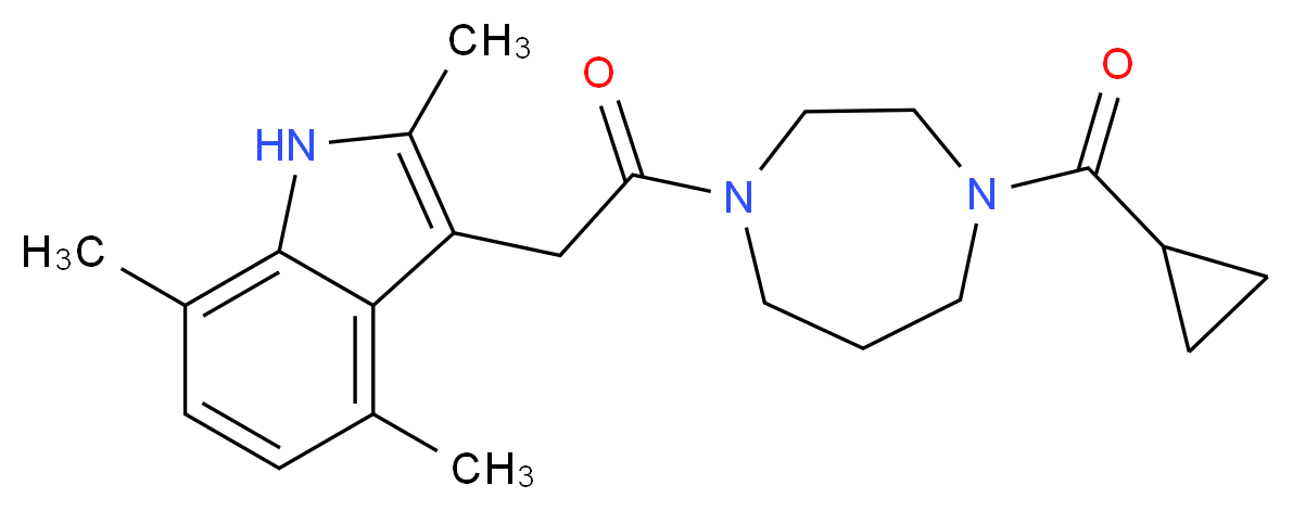 3-{2-[4-(cyclopropylcarbonyl)-1,4-diazepan-1-yl]-2-oxoethyl}-2,4,7-trimethyl-1H-indole_Molecular_structure_CAS_)