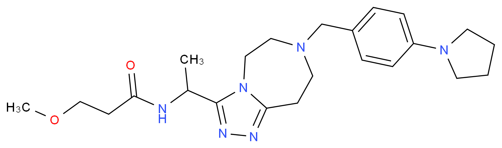 3-methoxy-N-(1-{7-[4-(1-pyrrolidinyl)benzyl]-6,7,8,9-tetrahydro-5H-[1,2,4]triazolo[4,3-d][1,4]diazepin-3-yl}ethyl)propanamide_Molecular_structure_CAS_)
