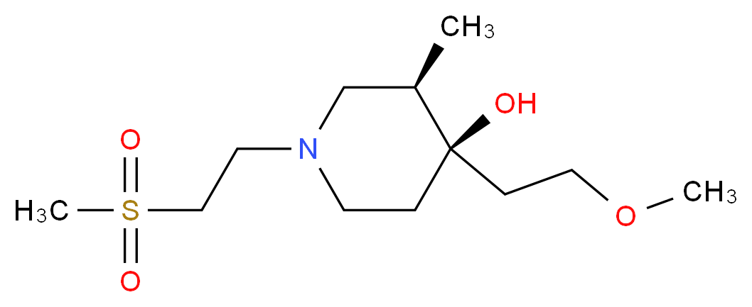 (3R*,4R*)-4-(2-methoxyethyl)-3-methyl-1-[2-(methylsulfonyl)ethyl]-4-piperidinol_Molecular_structure_CAS_)