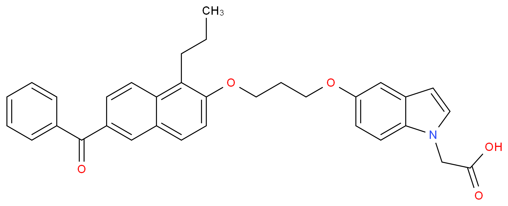 2-{5-[3-(6-BENZOYL-1-PROPYLNAPHTHALEN-2-YLOXY)PROPOXY]INDOL-1-YL}ETHANOIC ACID_Molecular_structure_CAS_)