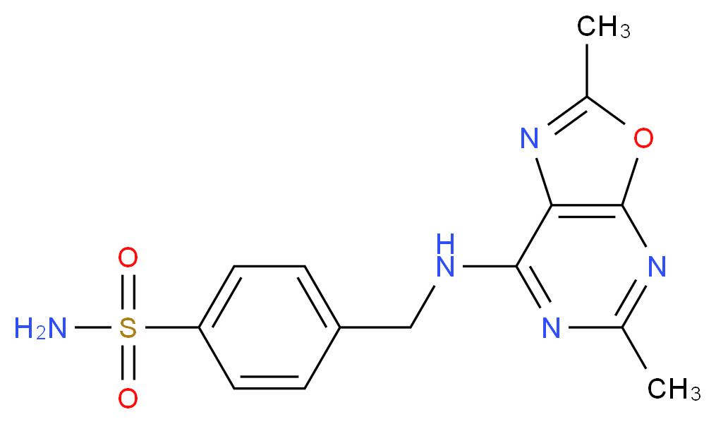 4-{[(2,5-dimethyl[1,3]oxazolo[5,4-d]pyrimidin-7-yl)amino]methyl}benzenesulfonamide_Molecular_structure_CAS_)