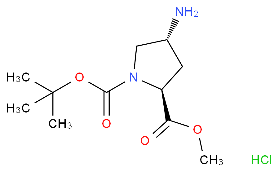 Boc-trans-4-amino-L-proline methyl ester hydrochloride salt_Molecular_structure_CAS_334999-32-5)