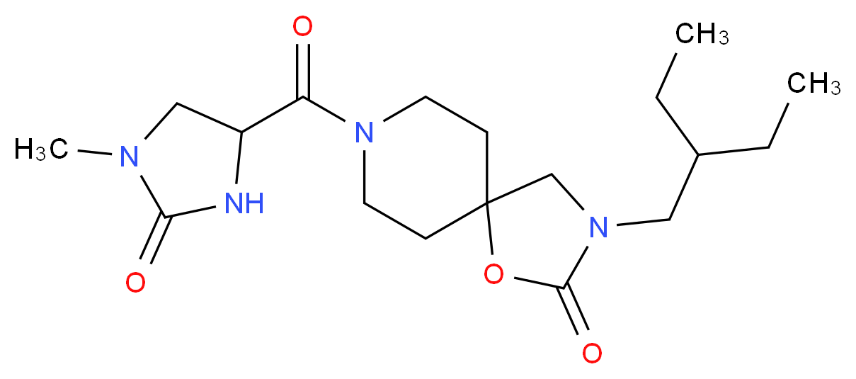 3-(2-ethylbutyl)-8-[(1-methyl-2-oxoimidazolidin-4-yl)carbonyl]-1-oxa-3,8-diazaspiro[4.5]decan-2-one_Molecular_structure_CAS_)