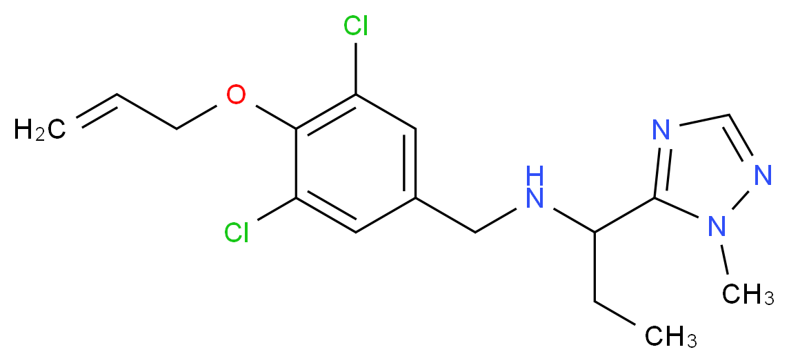 N-[4-(allyloxy)-3,5-dichlorobenzyl]-1-(1-methyl-1H-1,2,4-triazol-5-yl)propan-1-amine_Molecular_structure_CAS_)