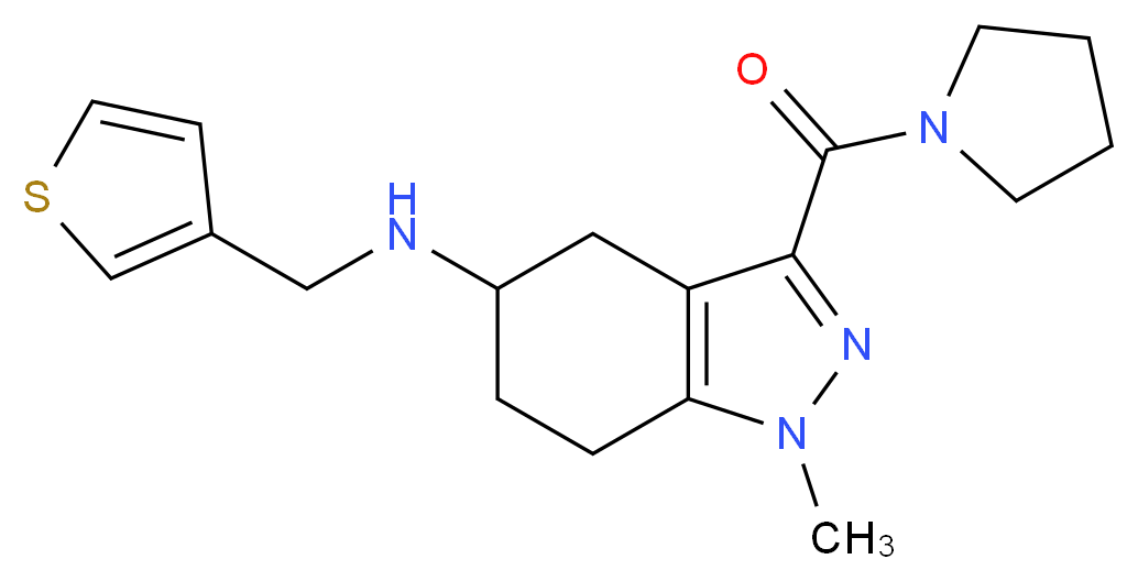 1-methyl-3-(1-pyrrolidinylcarbonyl)-N-(3-thienylmethyl)-4,5,6,7-tetrahydro-1H-indazol-5-amine_Molecular_structure_CAS_)
